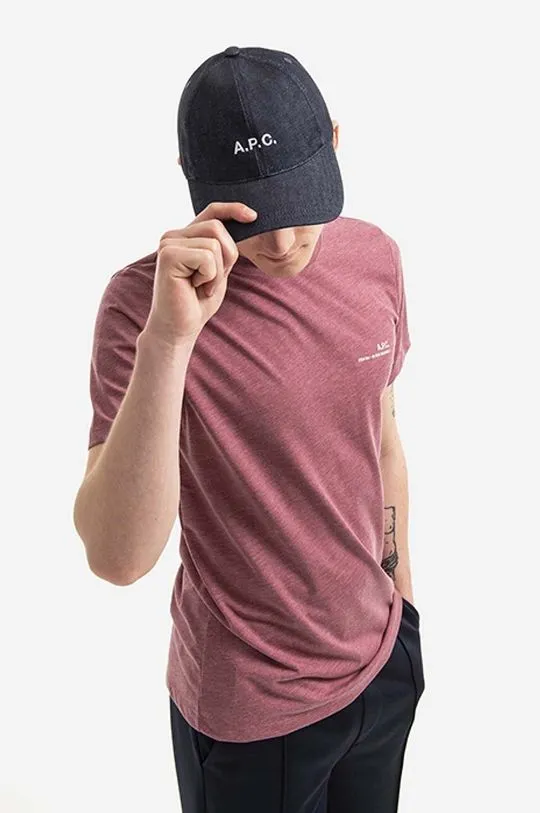 A.P.C. baseball cap Casquette Charlie navy blue color