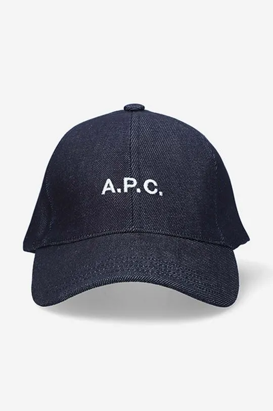 A.P.C. baseball cap Casquette Charlie navy blue color