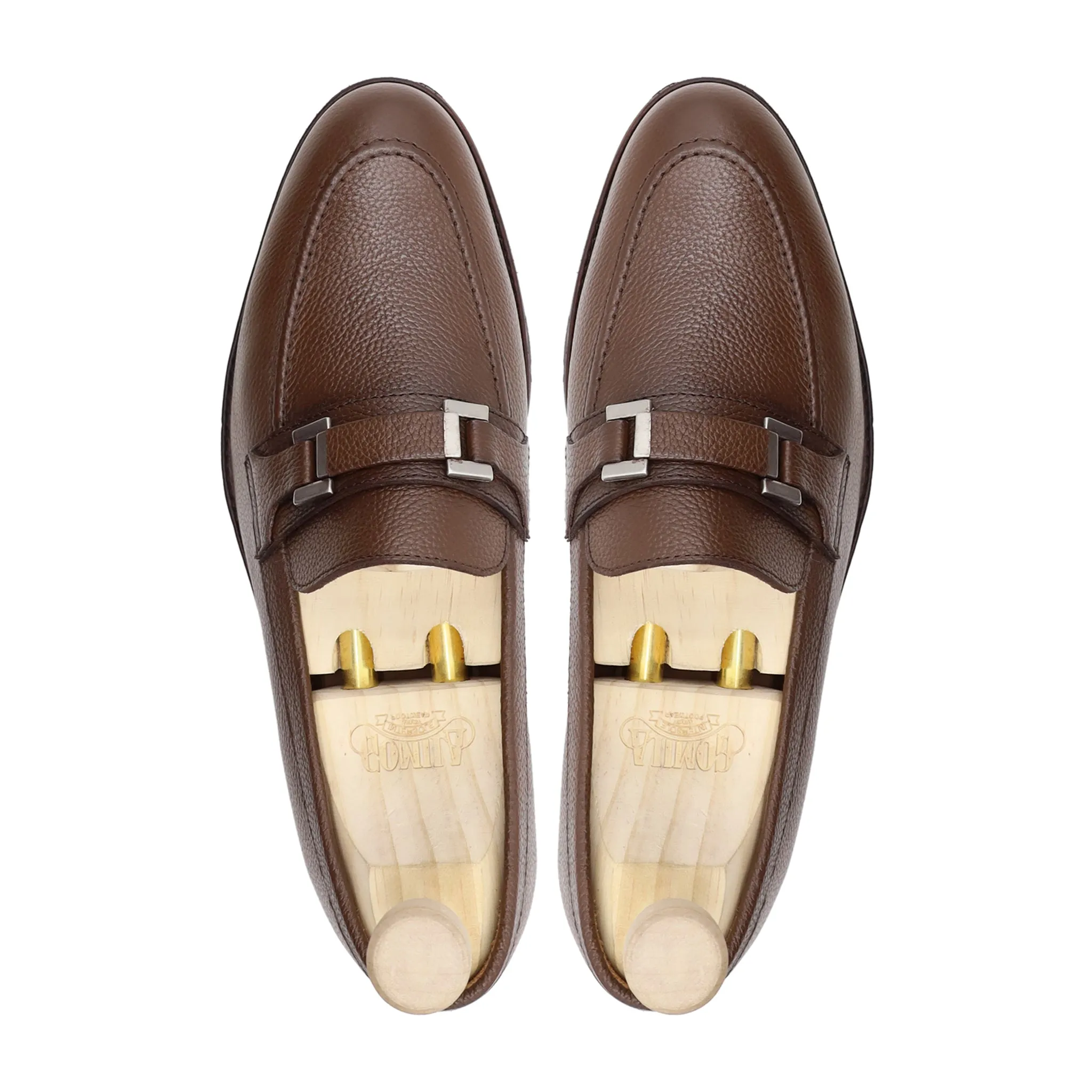 ATHENA - BROWN PEBBLE GRAIN LOAFER