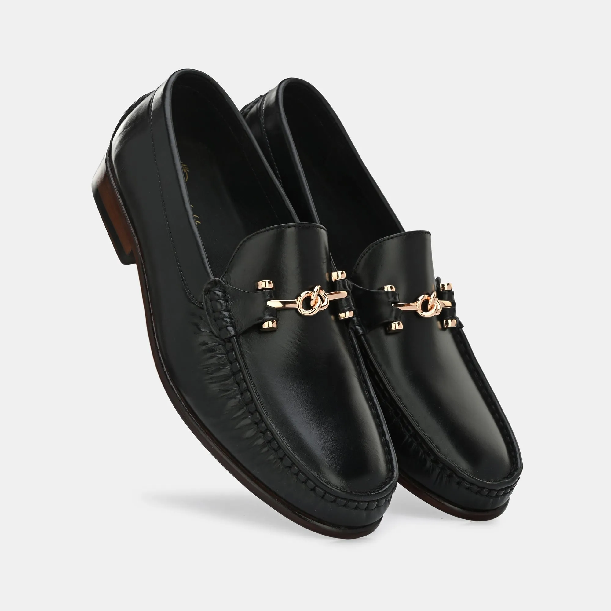 Black Buckled Loafers by Lafattio