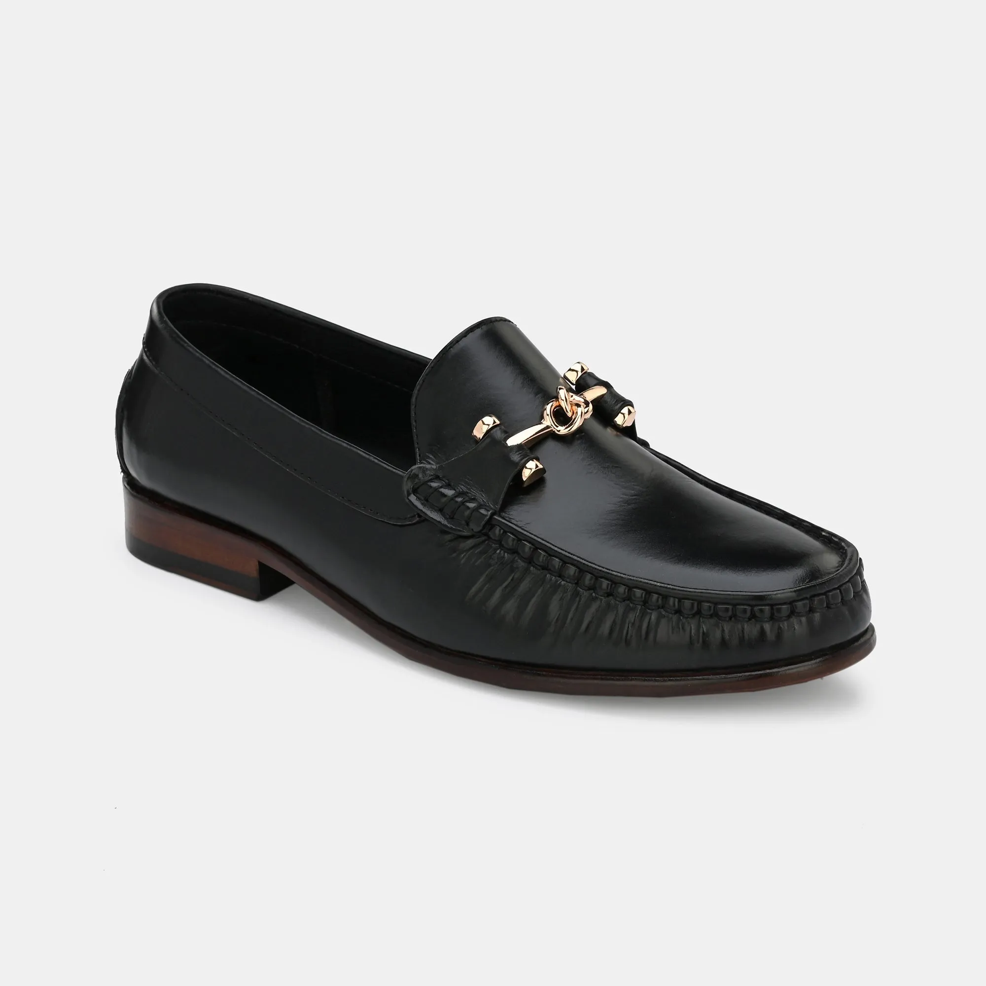 Black Buckled Loafers by Lafattio