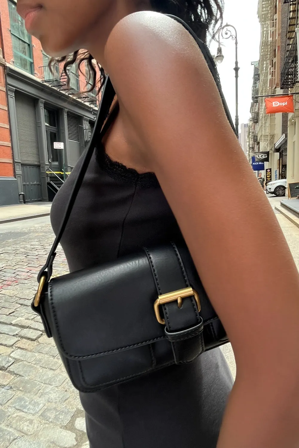 Black Faux Leather Purse