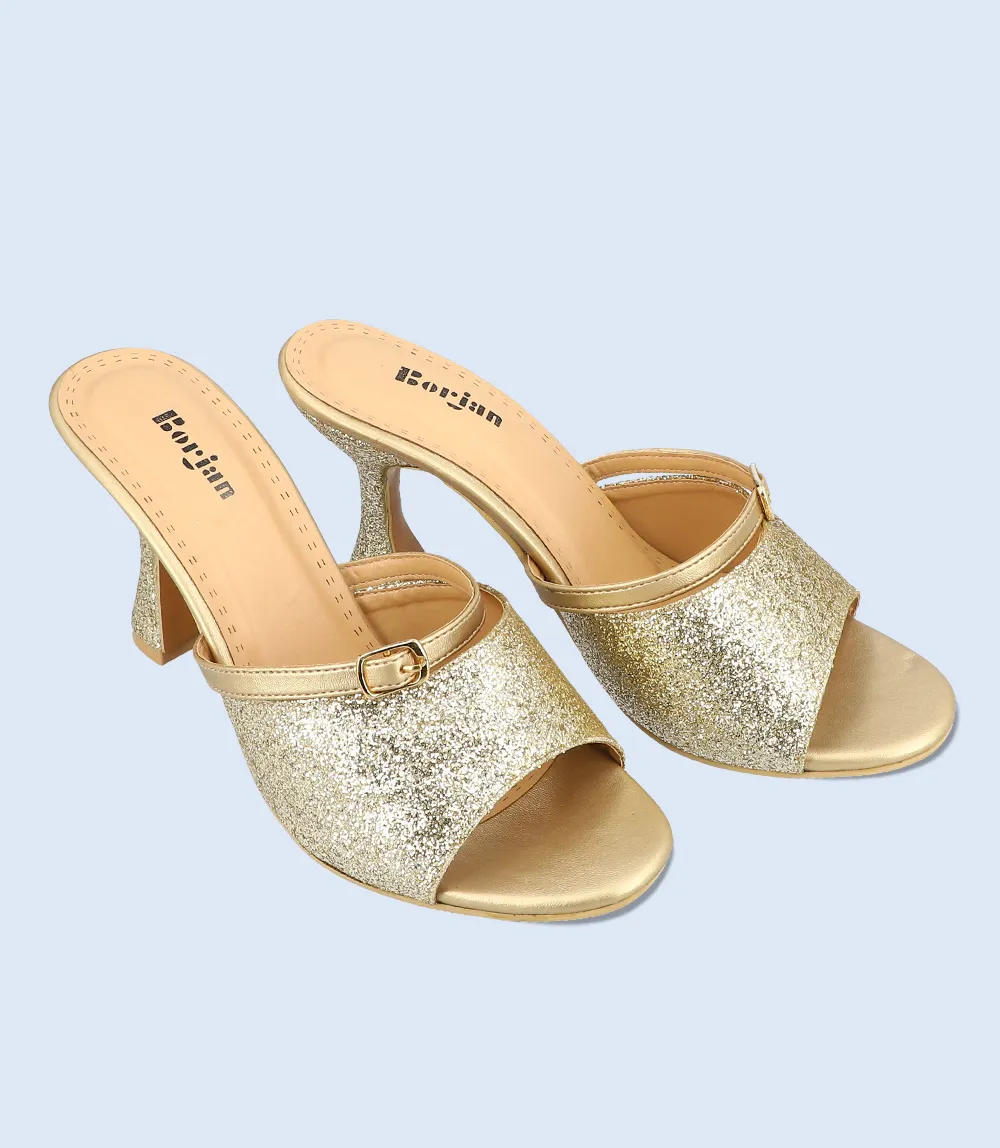 BW5863-GOLDEN-Women Formal Slipper Heels