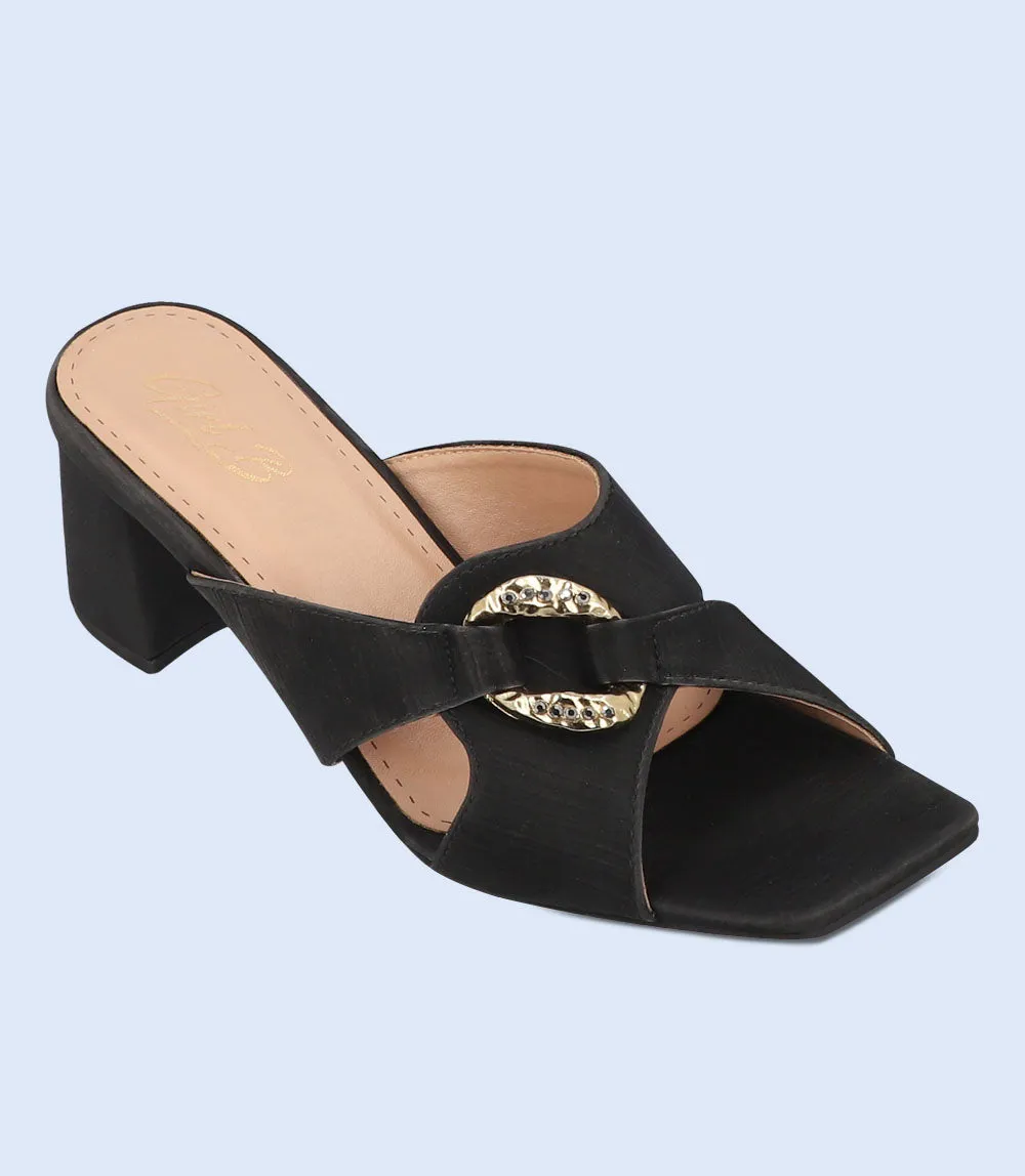 BW7303-BLACK-Women Formal Slipper Heels