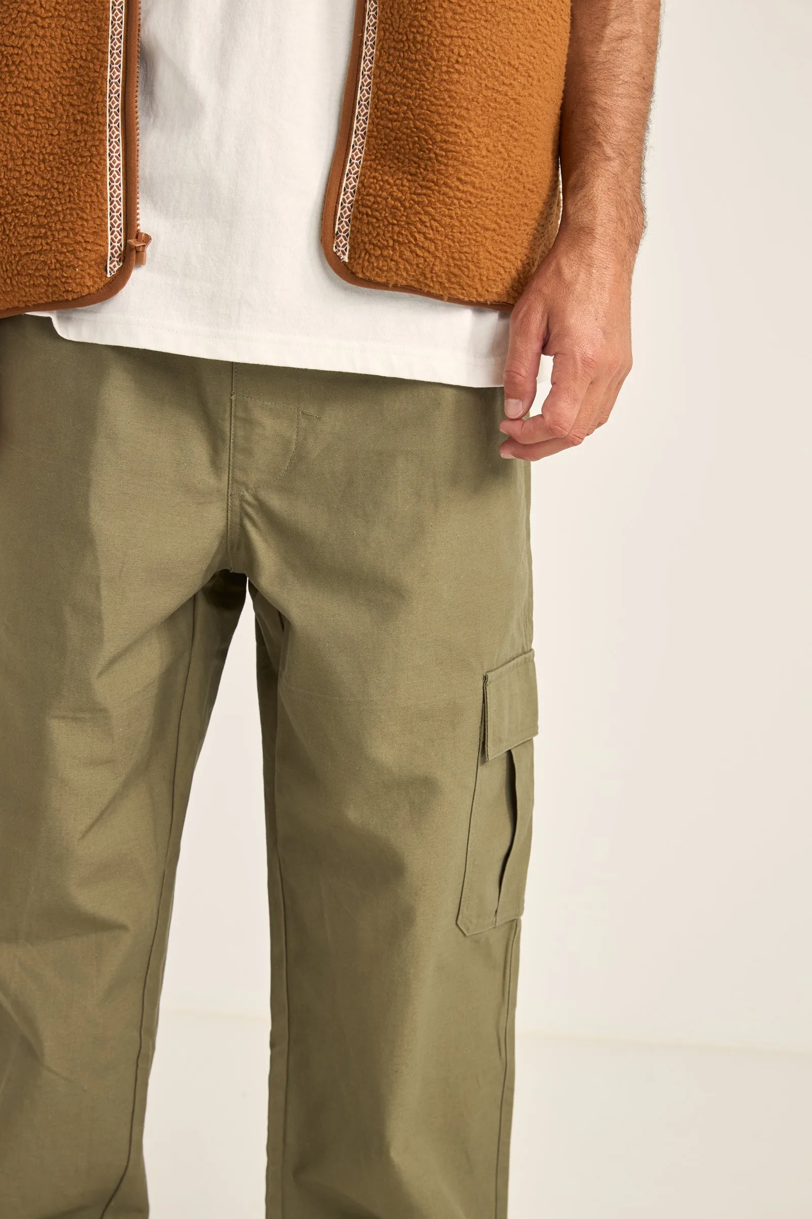 Cargo Elastic Waist Pant Green