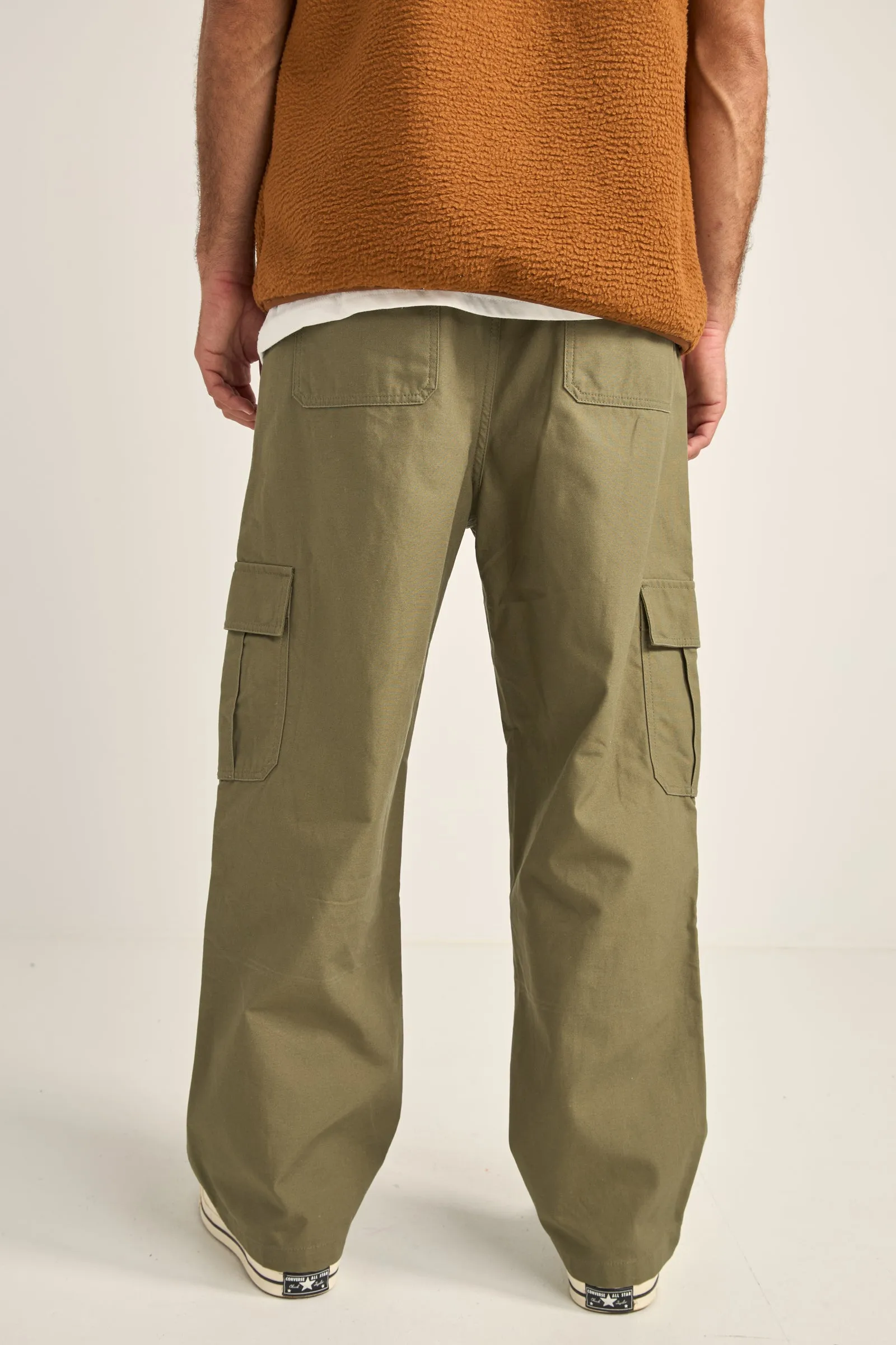 Cargo Elastic Waist Pant Green