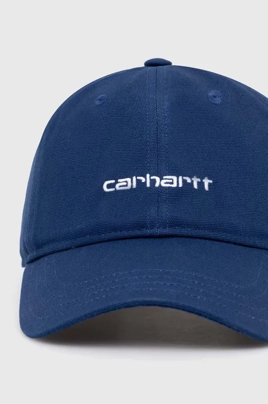 Carhartt WIP cotton baseball cap Canvas Script Cap navy blue color I028876.22TXX