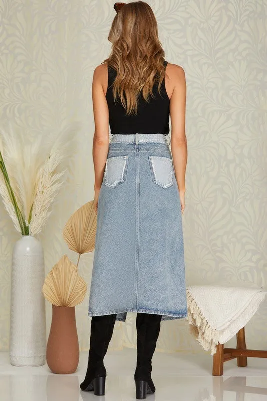 Denim Midi Skirt