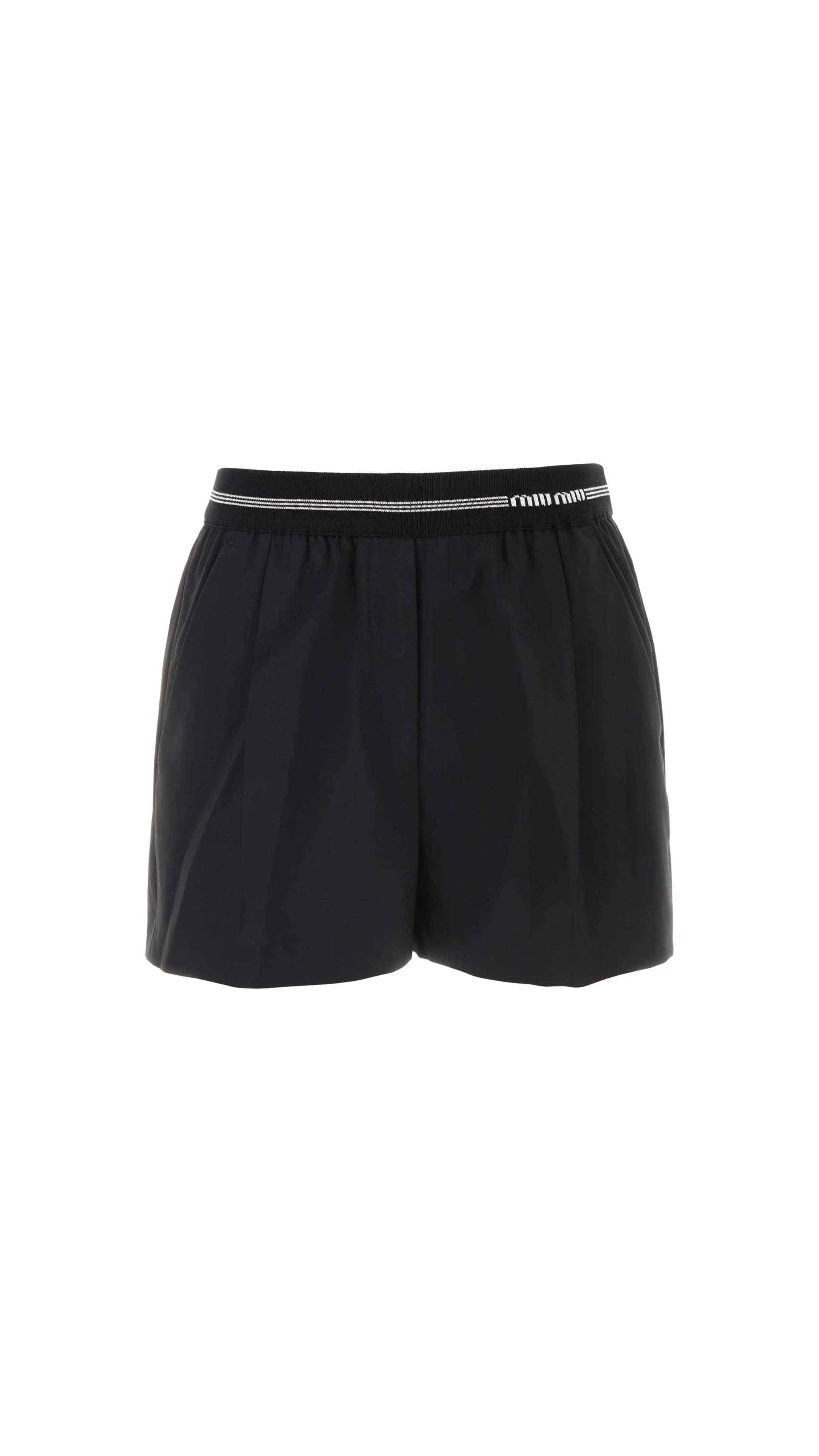 Elastic Waist Shorts - Black