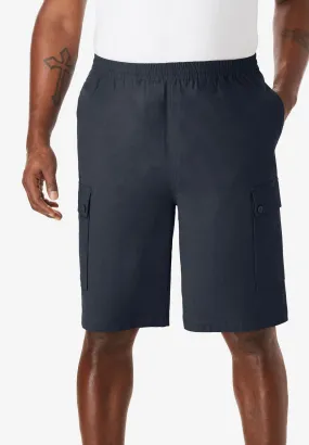 Full Elastic Waist Gauze Cargo Shorts