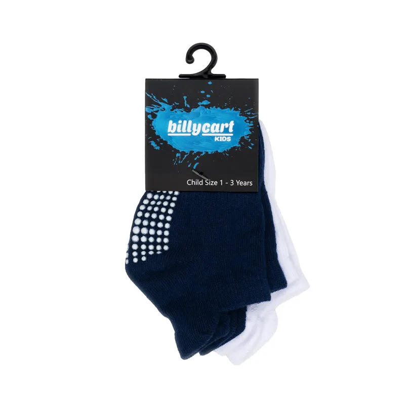 Grip Socks - Navy boys x 2 pack