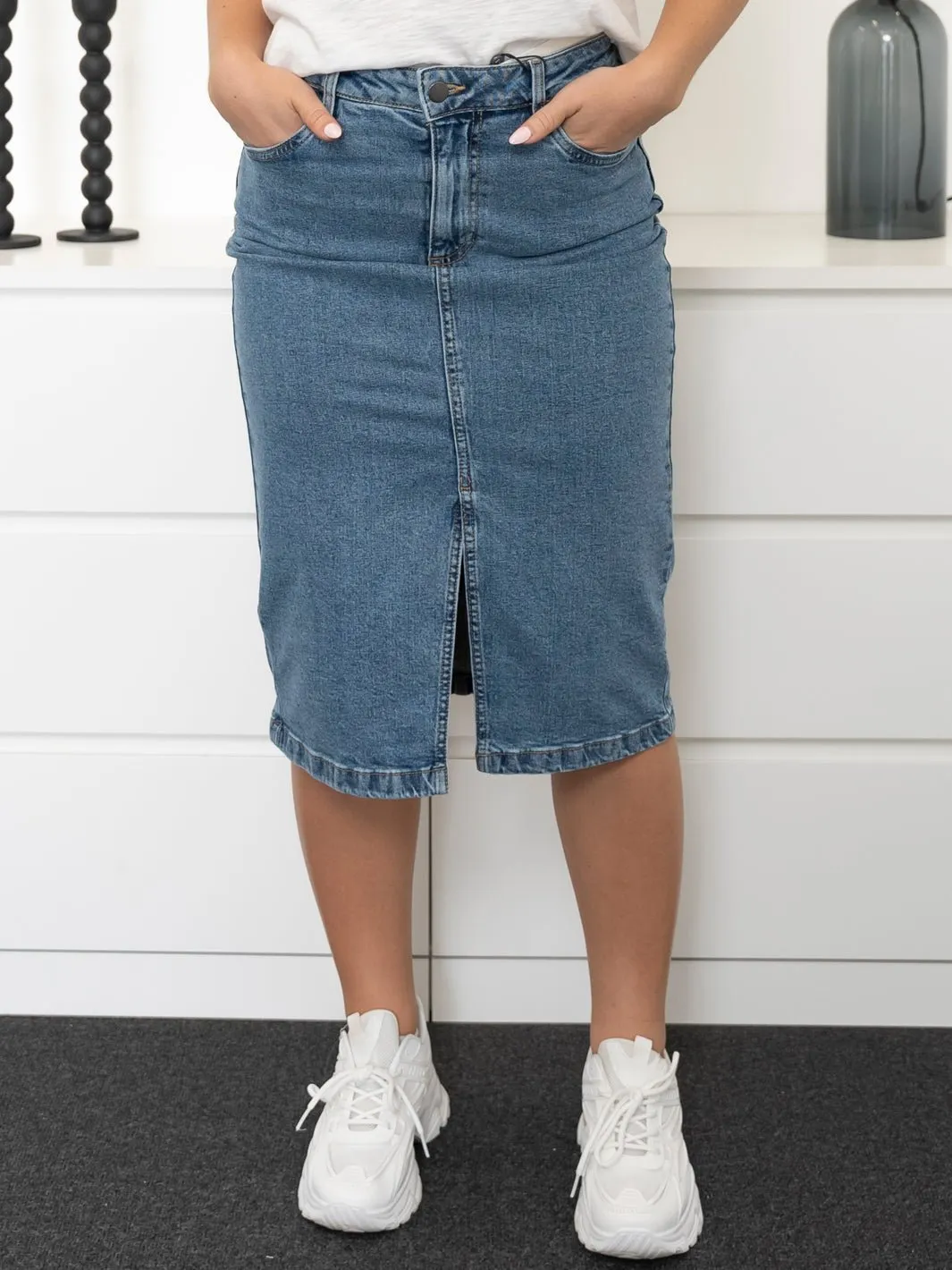 Kaffe KAbarbeth denim skirt light blue washed