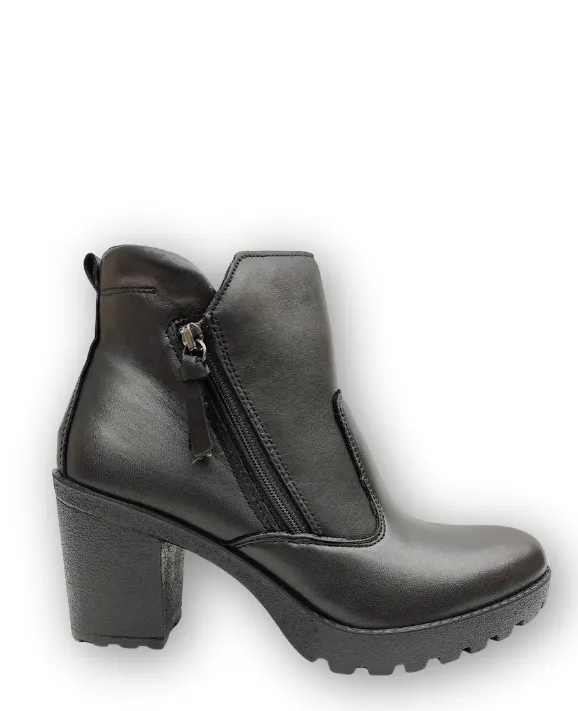 Ladies IGI & Co Boot Black Leather Chunky Zip 4661700 sale