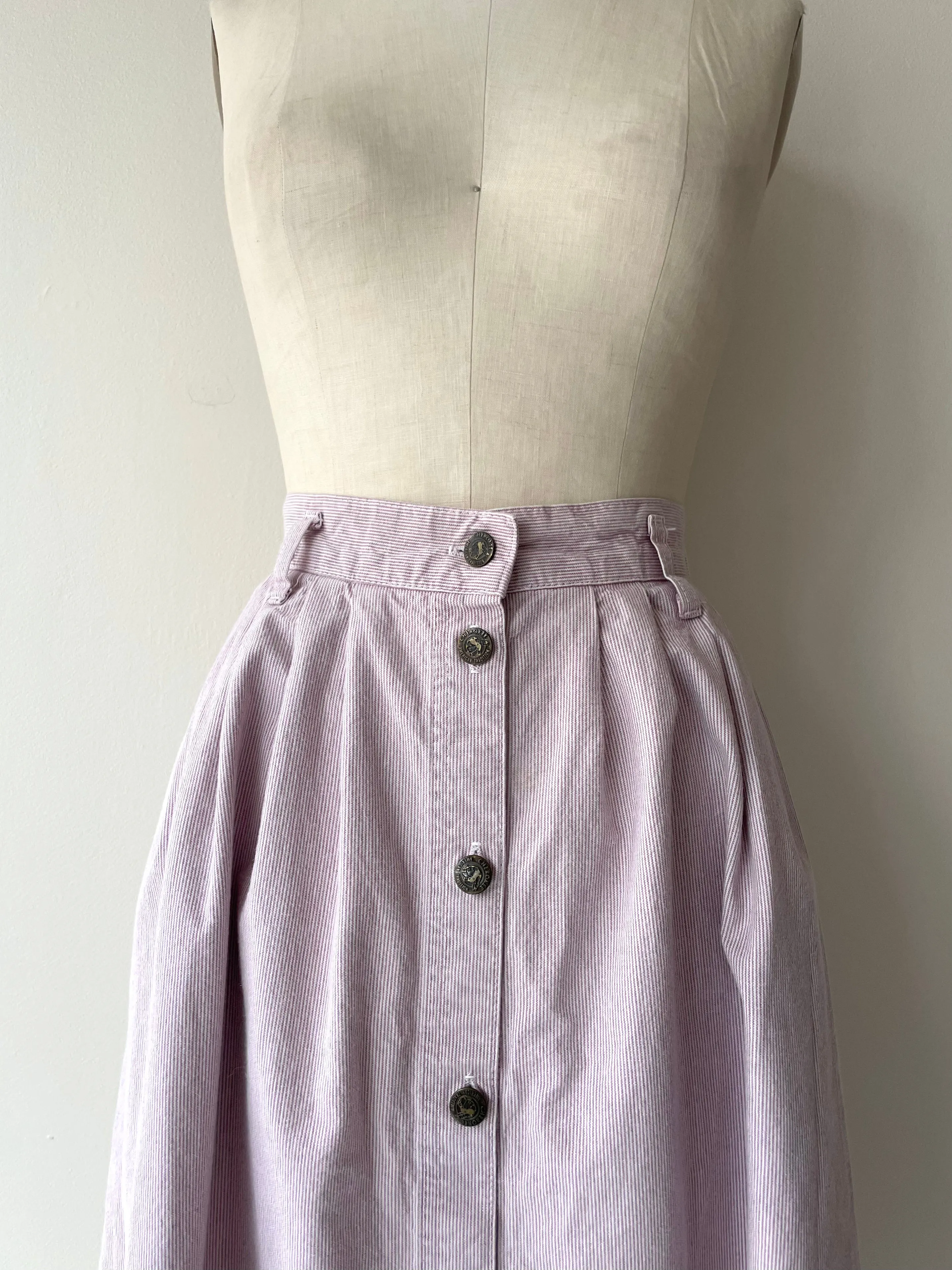 Lavender Chambray Stripe Skirt