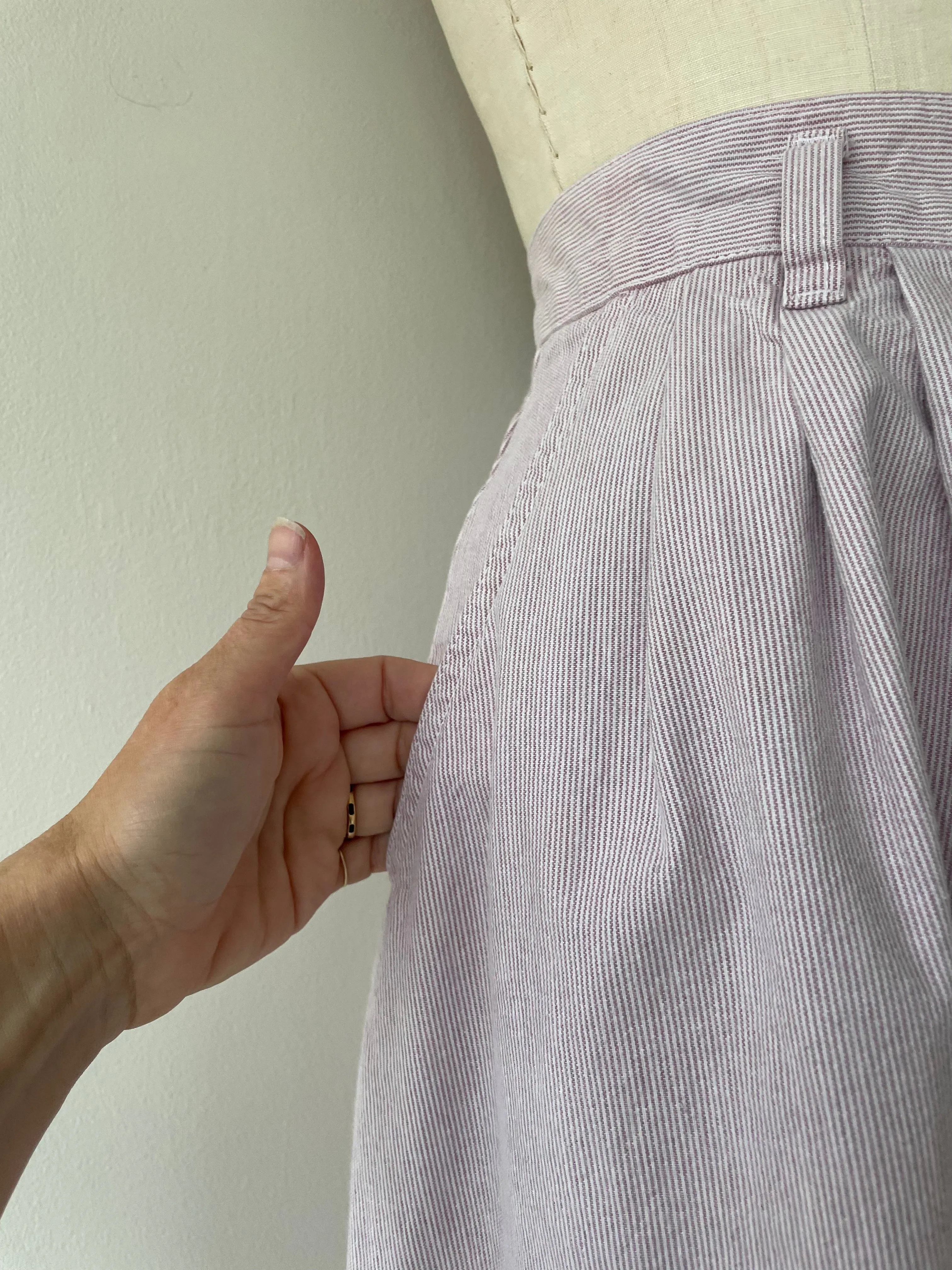 Lavender Chambray Stripe Skirt