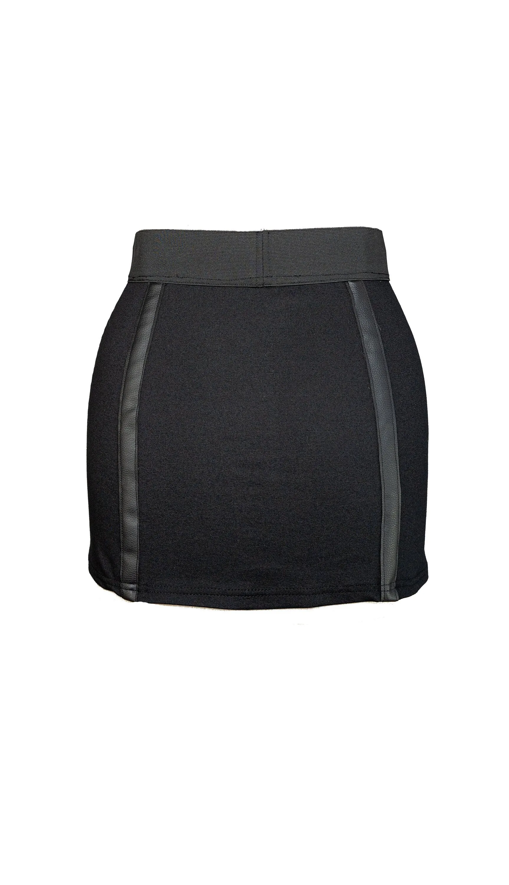 Leather Garter laser engraved bodycon mini skirt