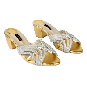 Leena Block Heels - Gold