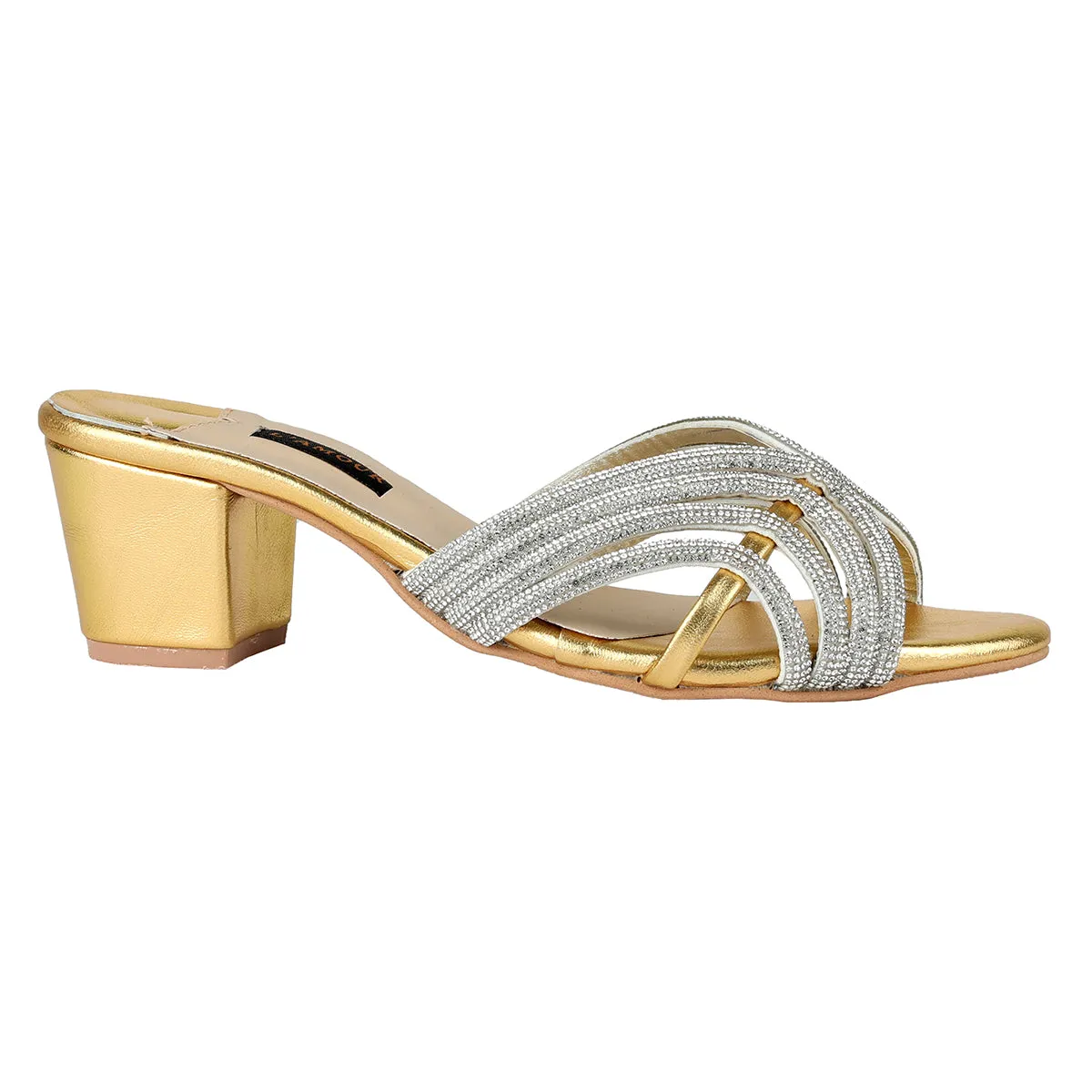 Leena Block Heels - Gold