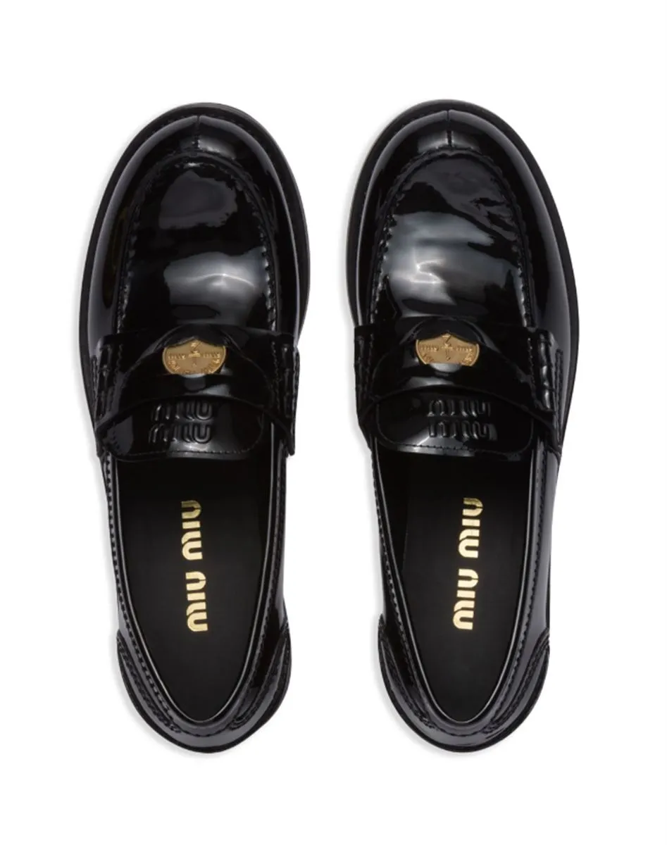 LOGO-PLAQUE PATENT-LEATHER LOAFERS