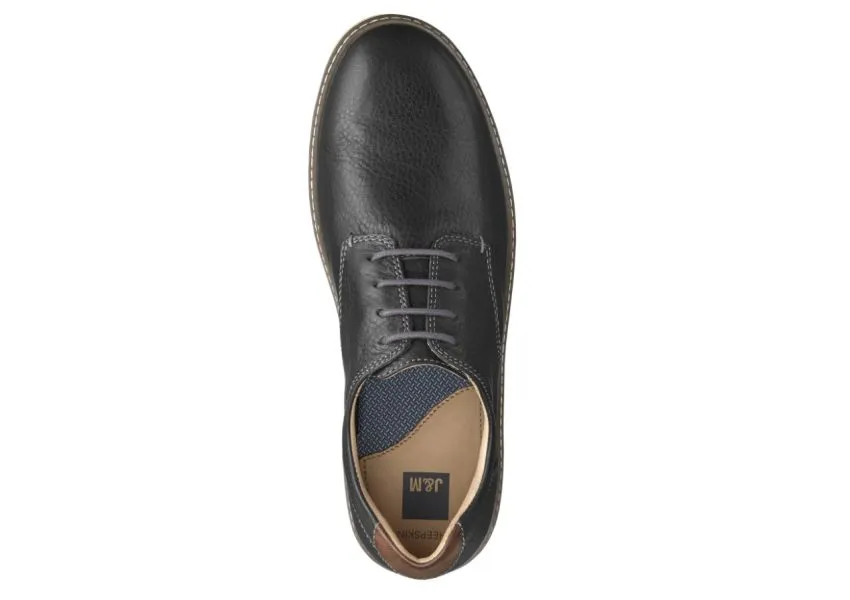 McGuffey Plain Toe Black Leather Derby Sneaker