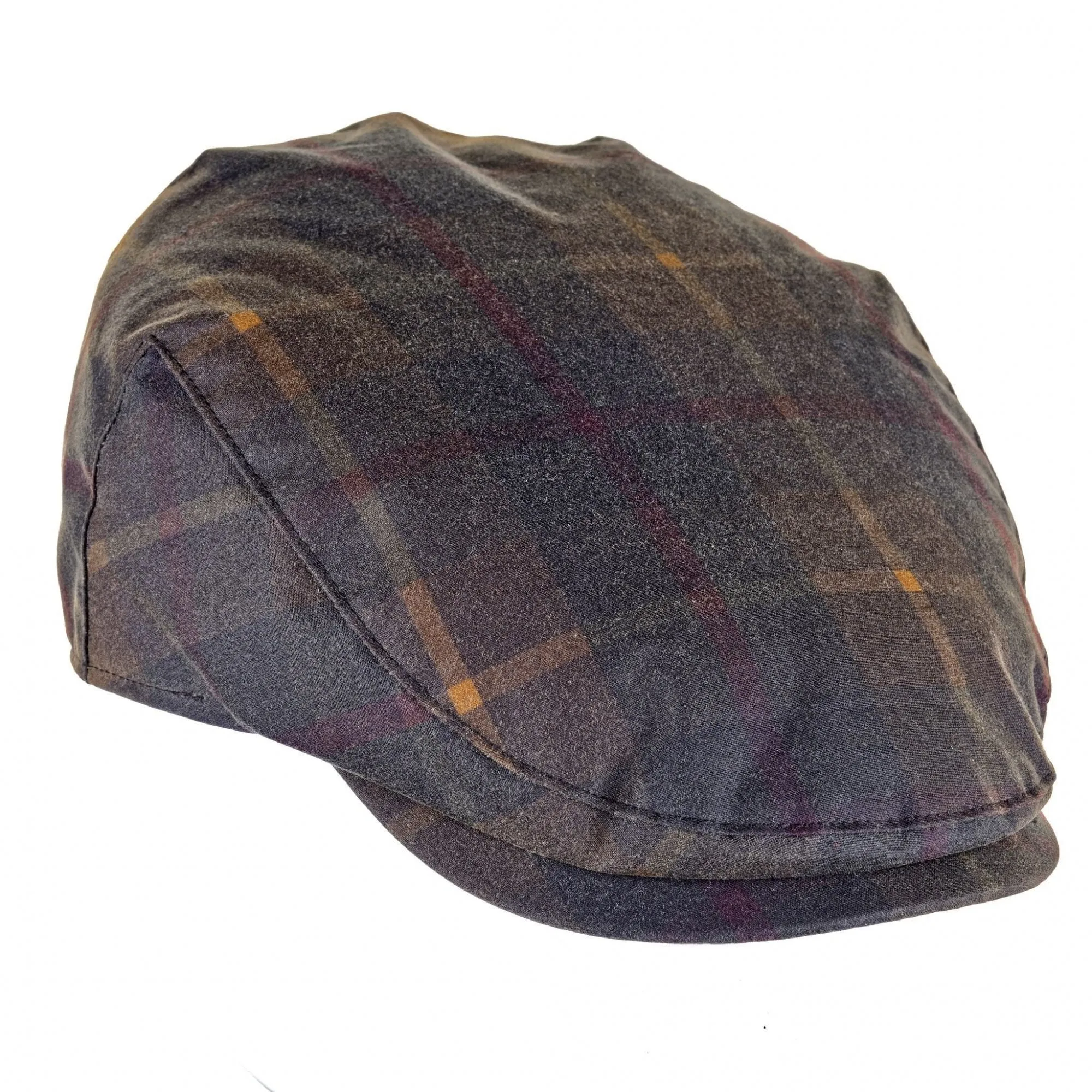 Mens Charles Tartan Wax Flat Cap