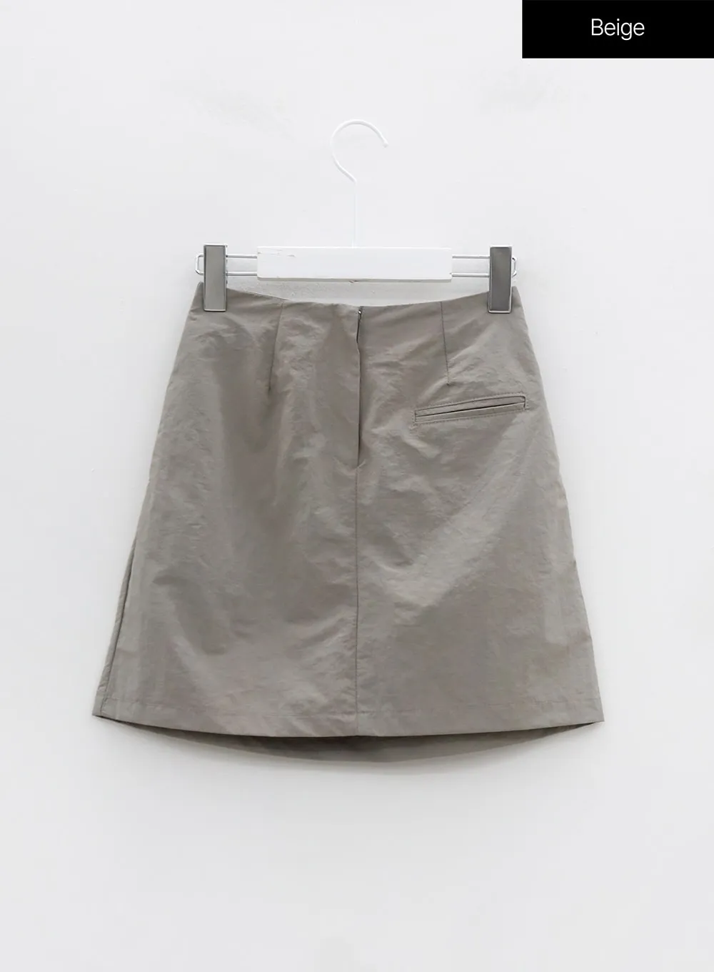 Nylon Set-up Skirt with Fake Pocket UU1407