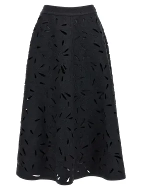 Openwork Embroidery Skirt Skirts Gray