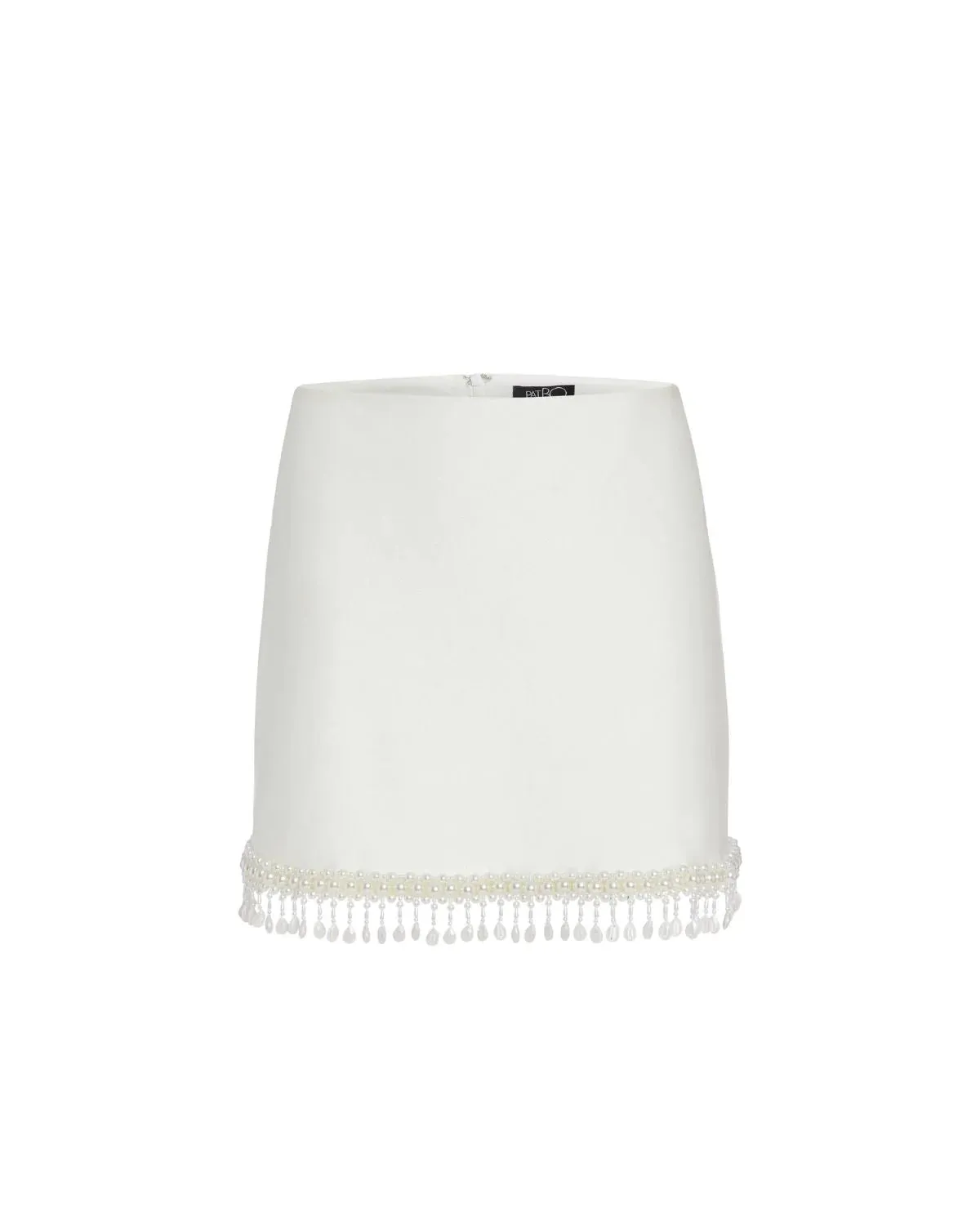 Patbo - Hand Beaded Mini Skirt - White