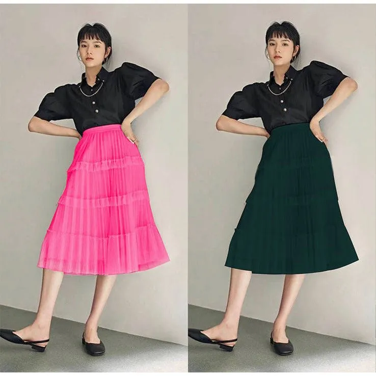 Patchwork Plain Tulle Skirts