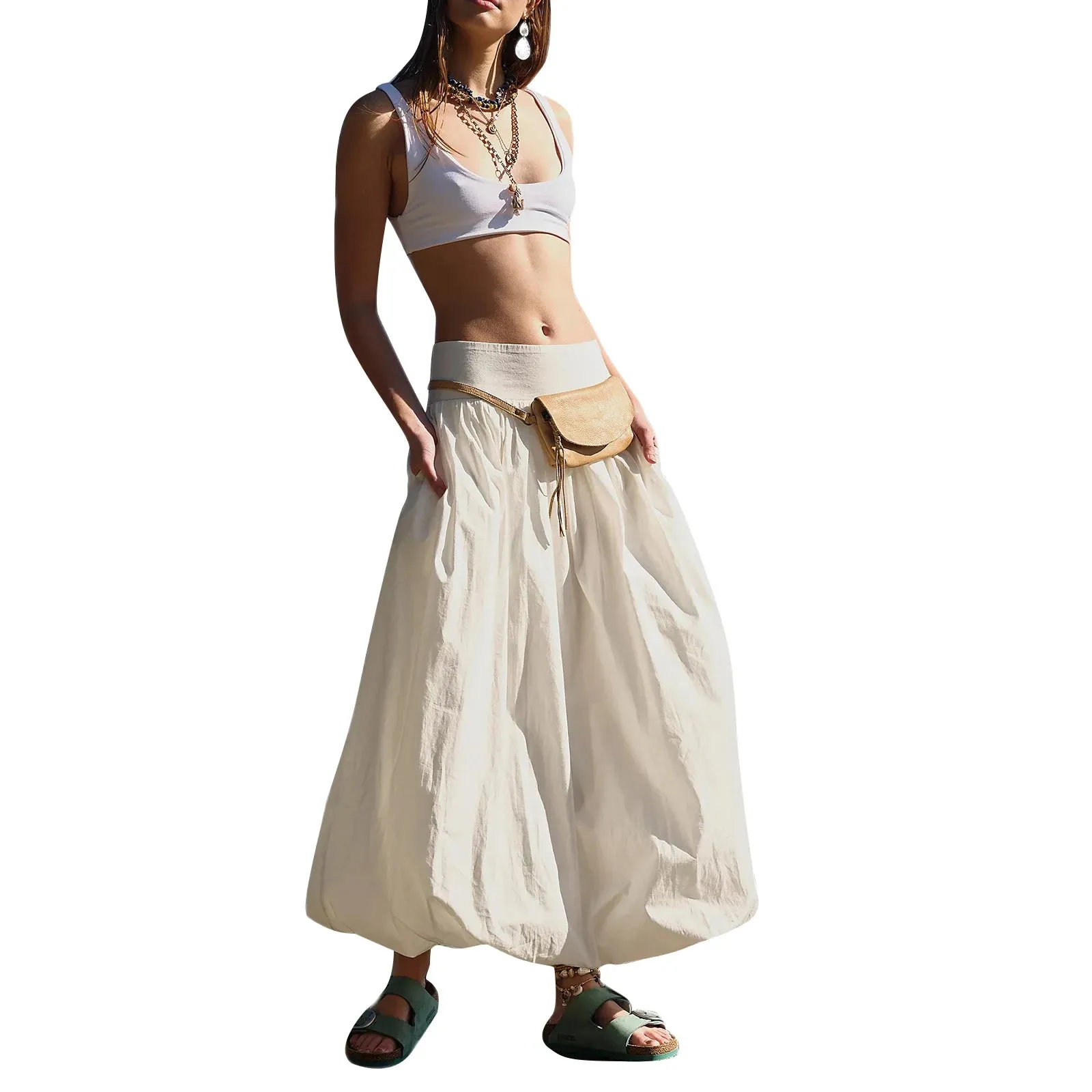 Puffball Summer Midi-Skirt