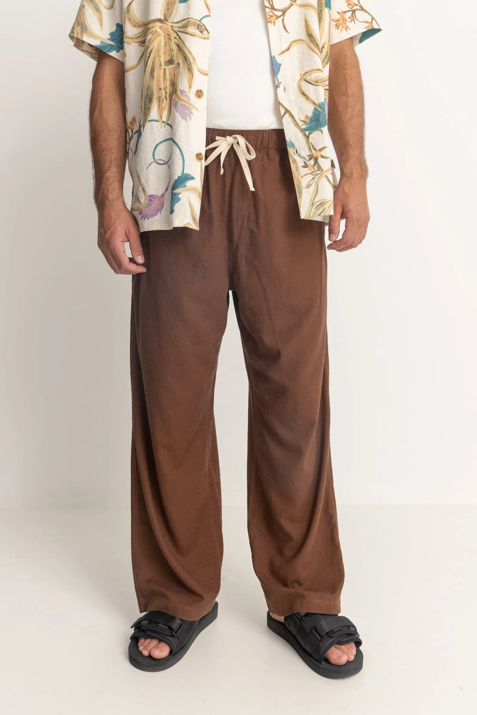 Quatro Elastic Waist Pant Chocolate