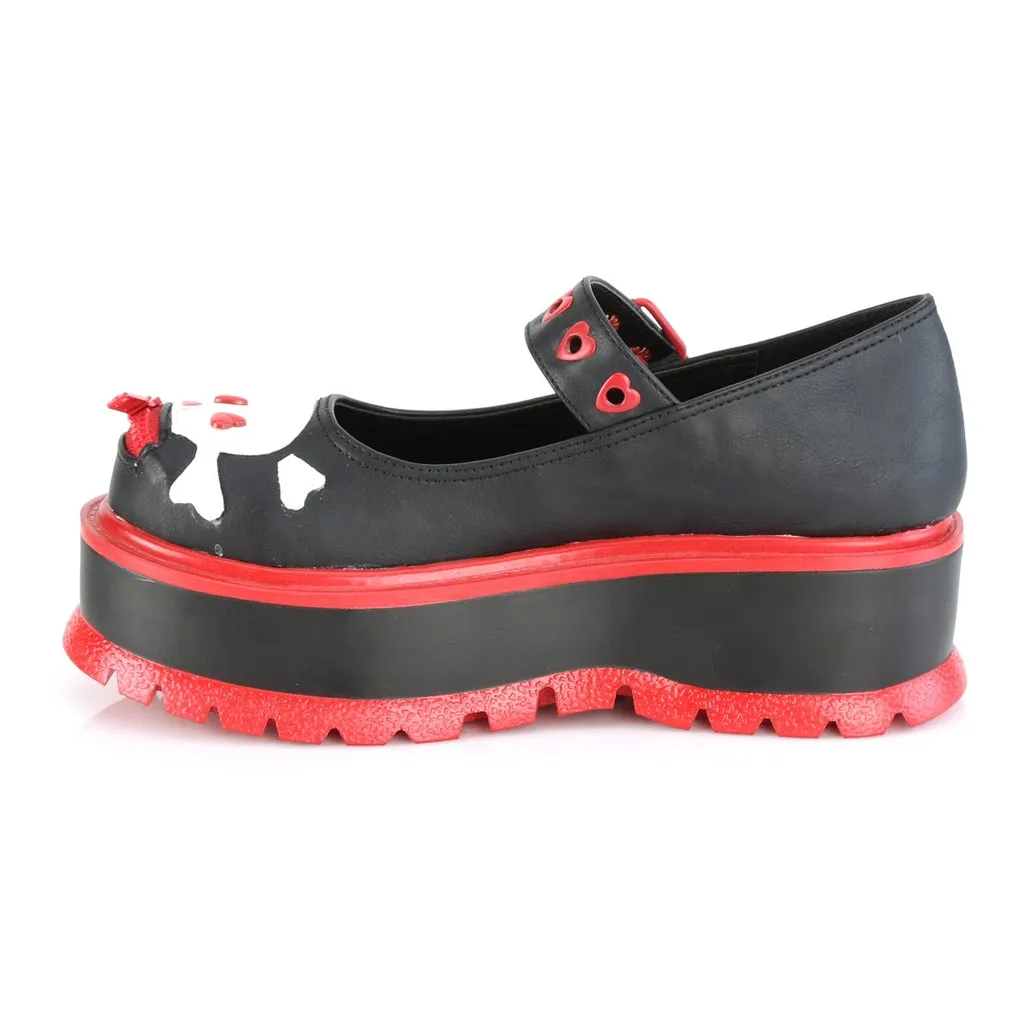 Slacker-27 Black Skull Maryjane Platform