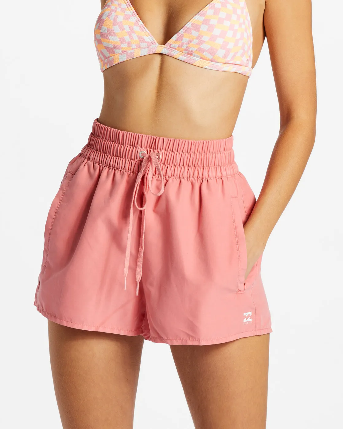 Sol Searcher New Elastic Waist Swim Shorts - Flamingo