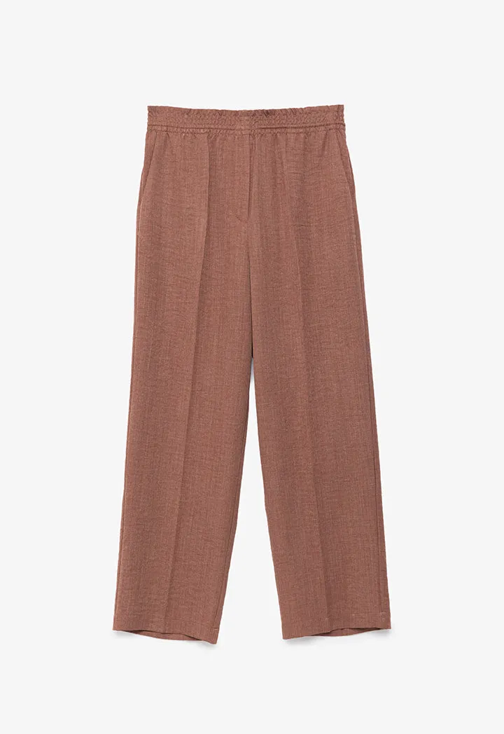 Solid Trouser With Elastic Waist