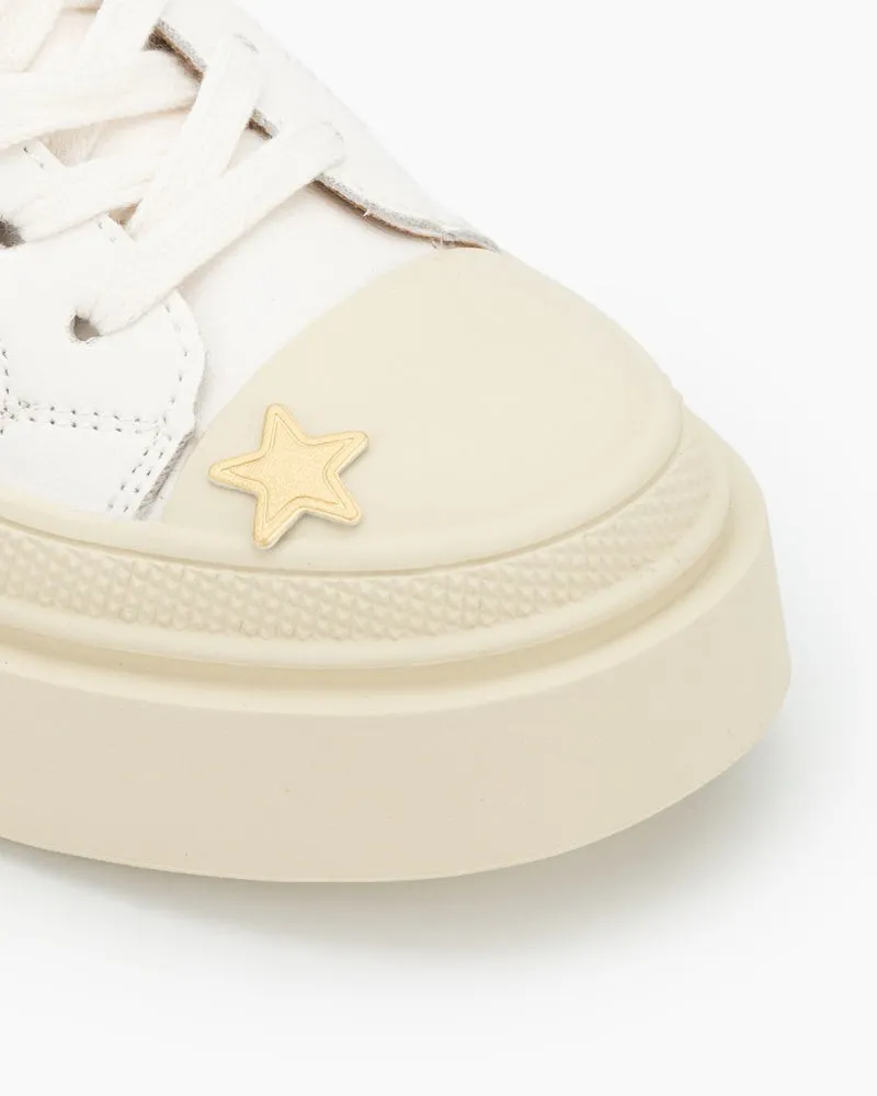 Star Embroidery Lace-Up Platform Sneakers