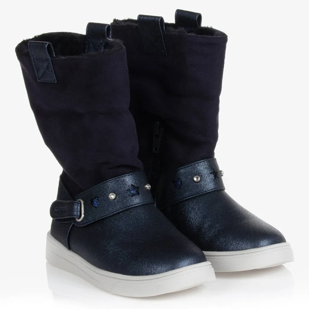 Teen Girls Navy Blue Boots 