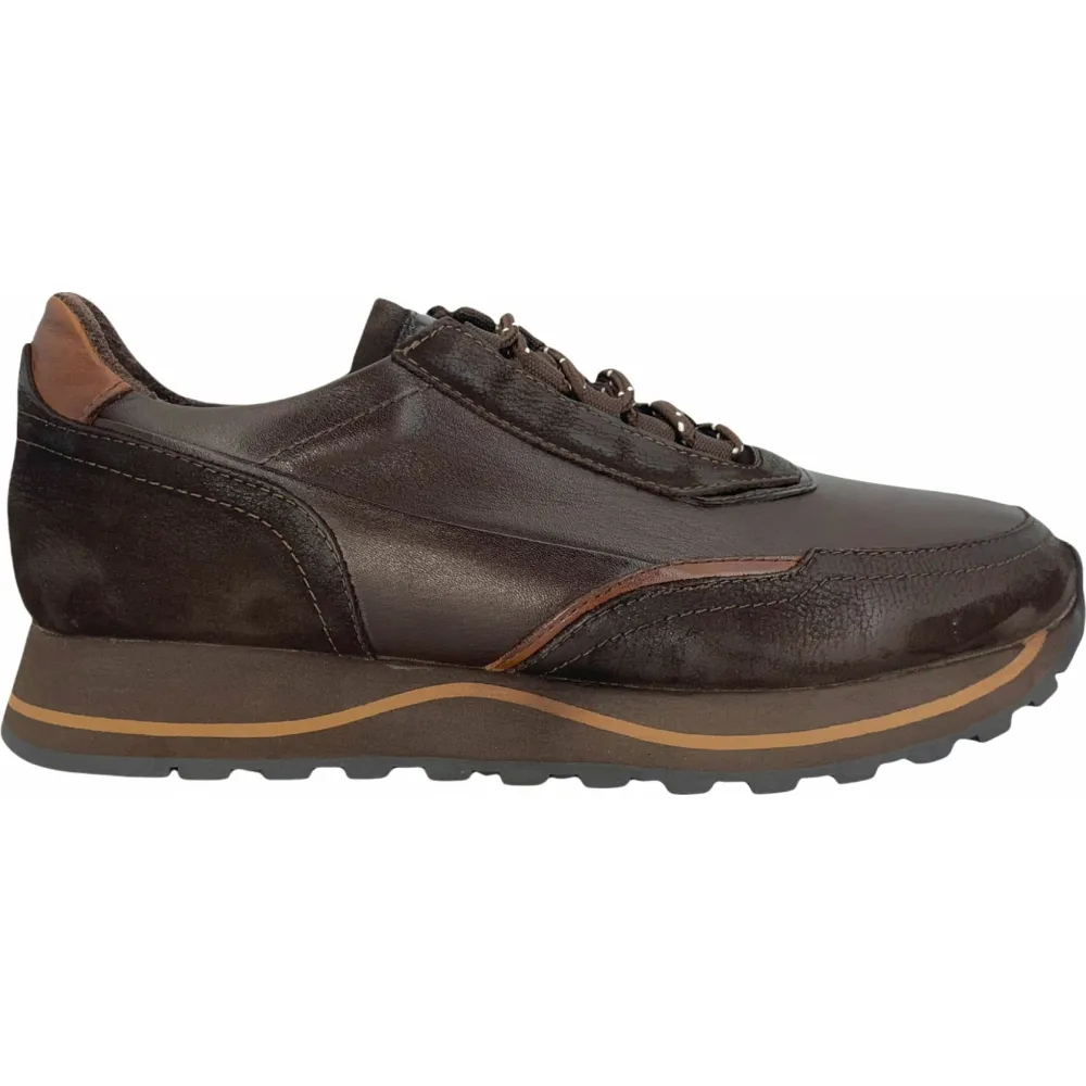 Vinci Leather The Ring Brown Leather Sneaker (14249)