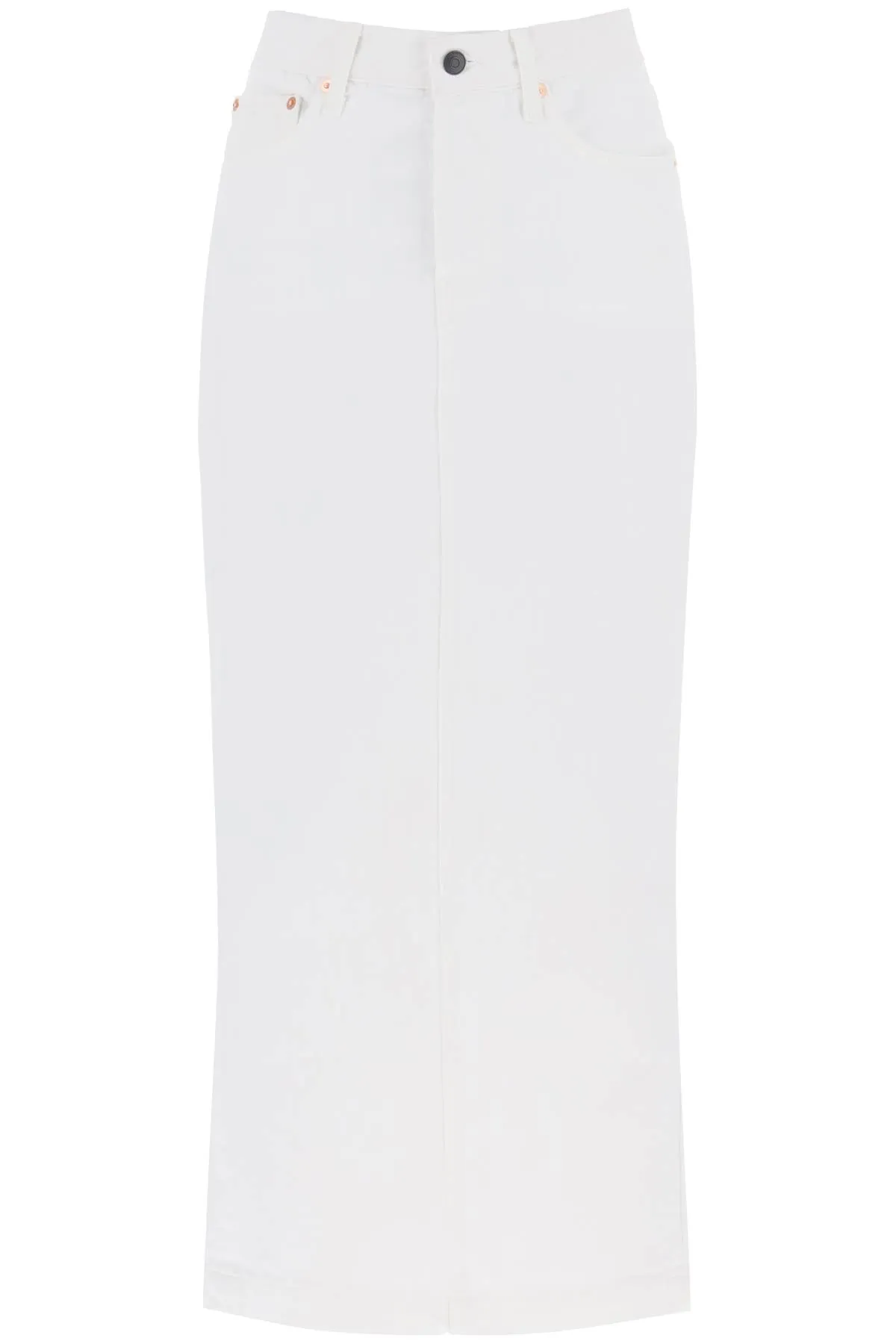 Wardrobe.nyc denim column skirt with a slim W2097PC WHITE