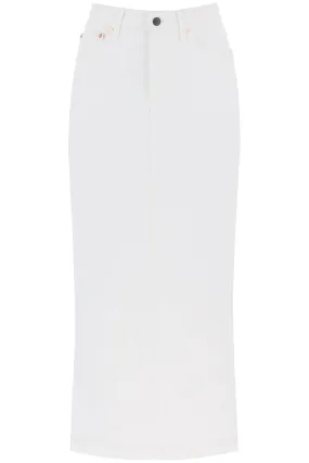 Wardrobe.nyc denim column skirt with a slim W2097PC WHITE