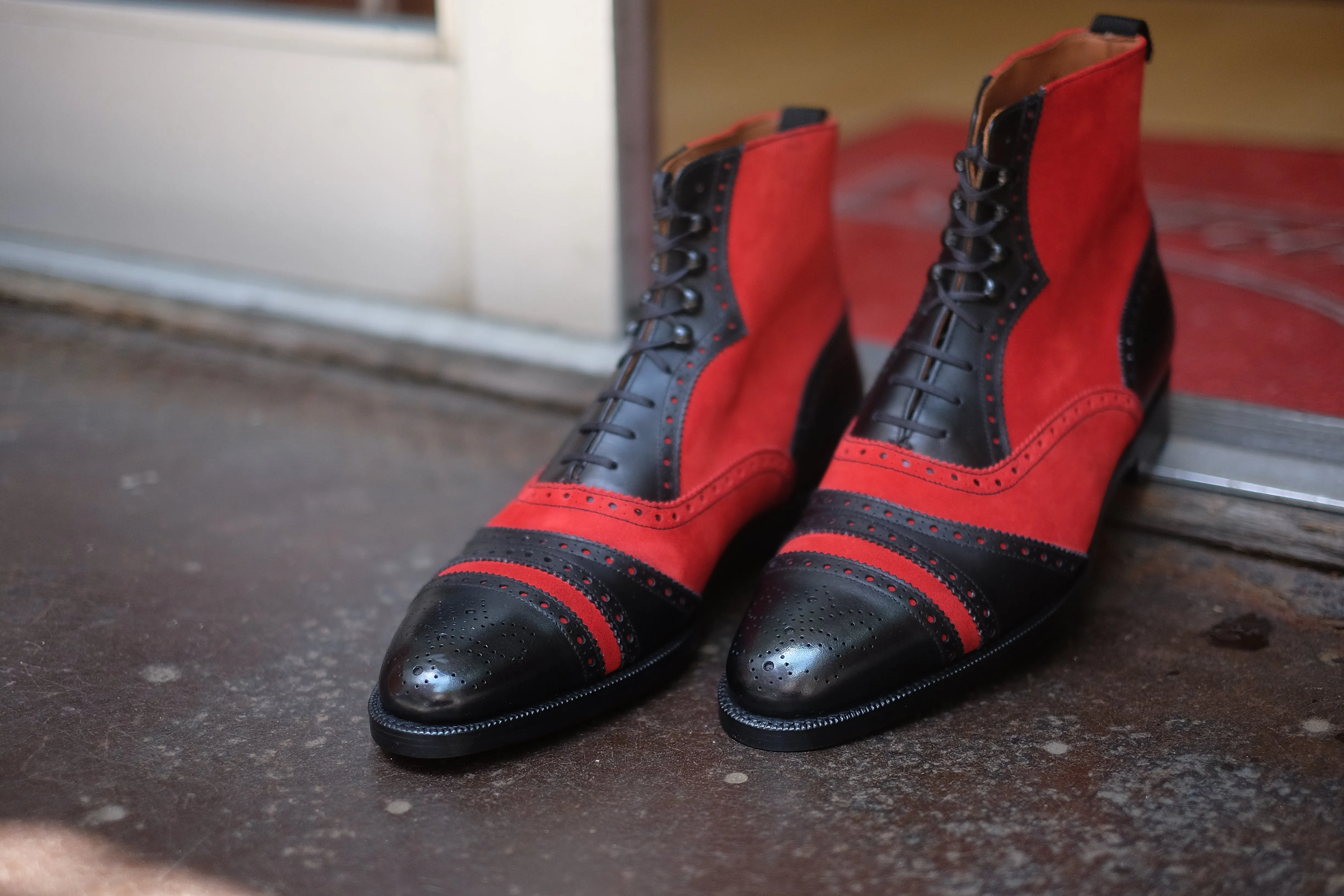 Whitman - MTO - Black Calf / Red Suede - TMG last - Double Leather Sole