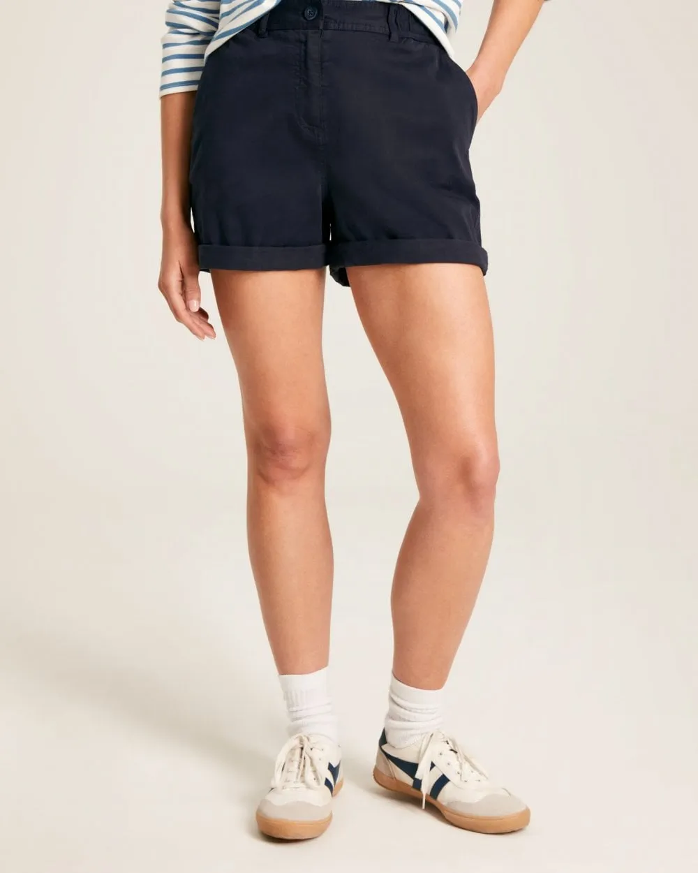 Womens Elastic Waist Chino Shorts 224346