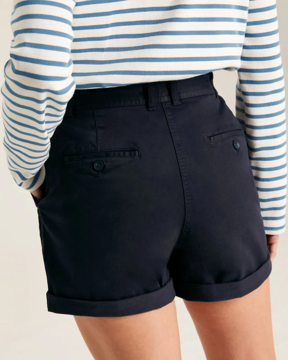 Womens Elastic Waist Chino Shorts 224346