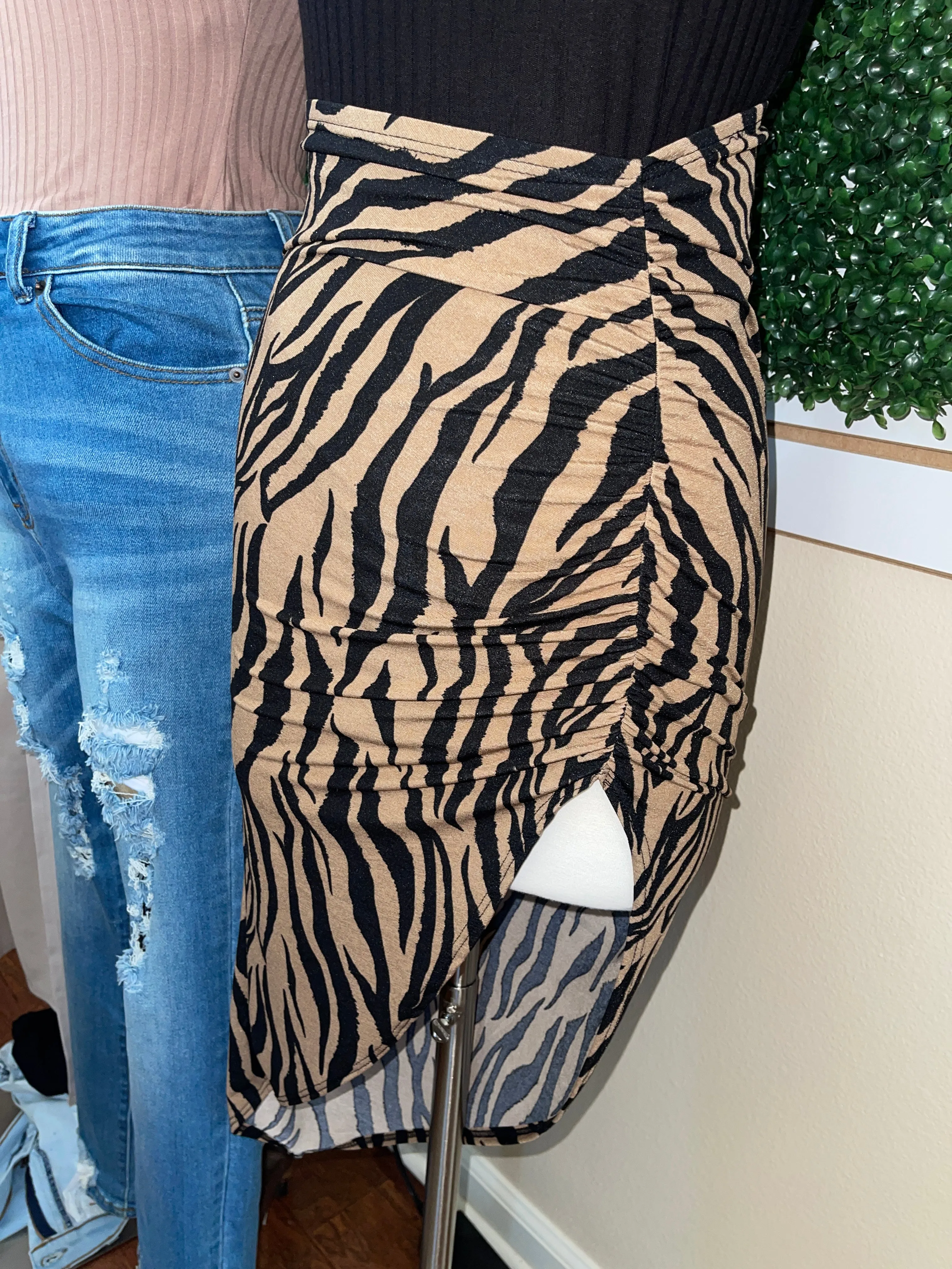 ZEBRA ASYMMETRICAL SKIRT