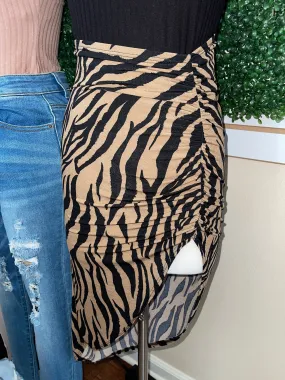 ZEBRA ASYMMETRICAL SKIRT